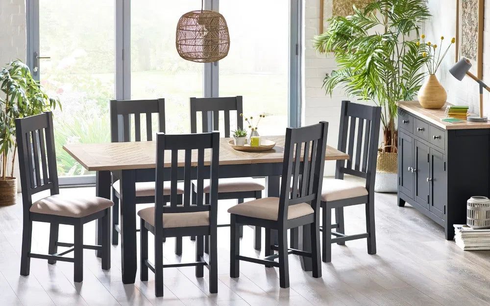 Bordeaux Extending Dining Table - Dark Grey/Oak