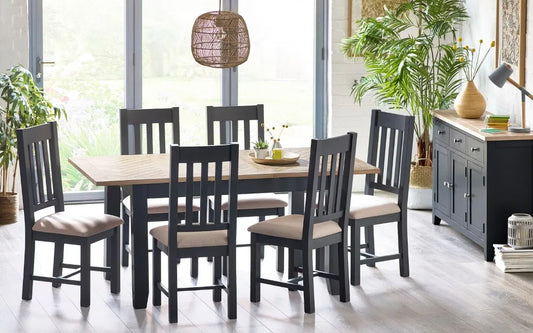 Bordeaux Extending Dining Table - Dark Grey/Oak
