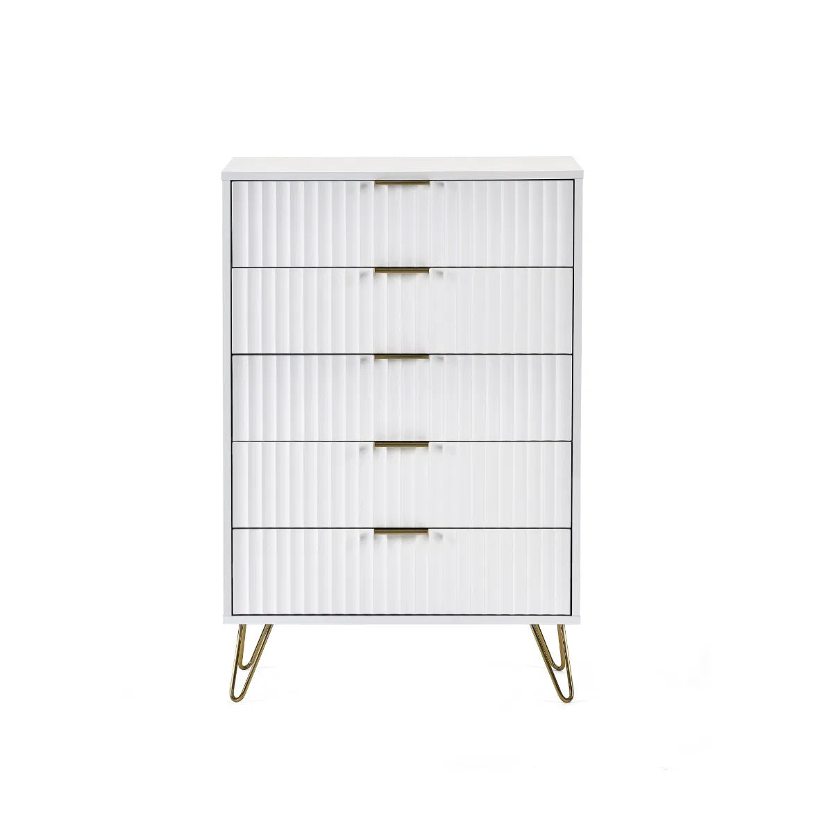 Murano 5 Drawer Chest - Matt White