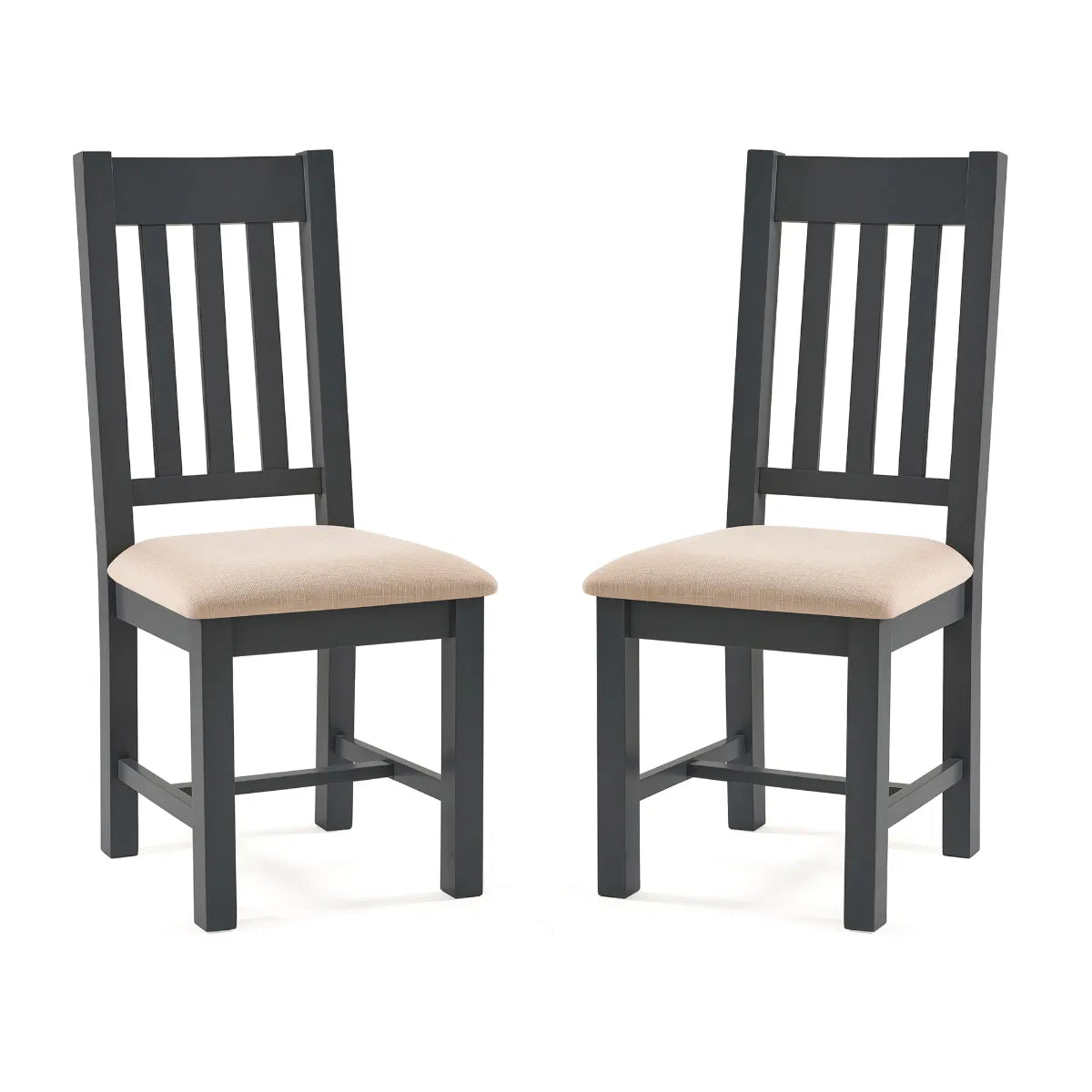 Set Of 2 Bordeaux Dining Chairs Dark Grey