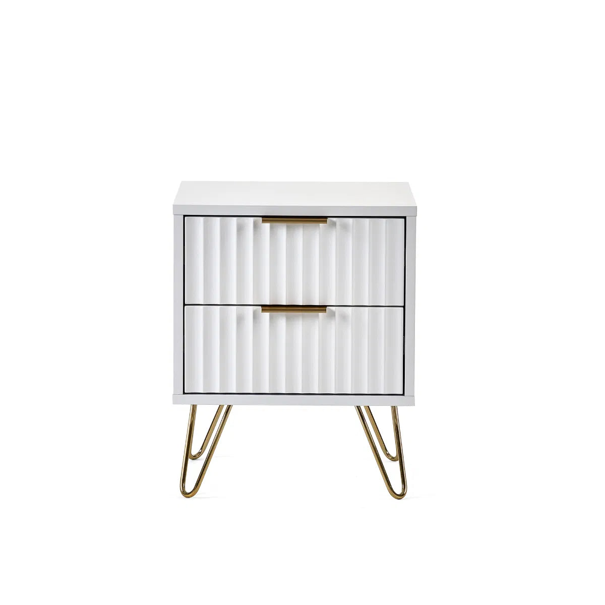 Murano 2 Drawer Bedside - Matt White