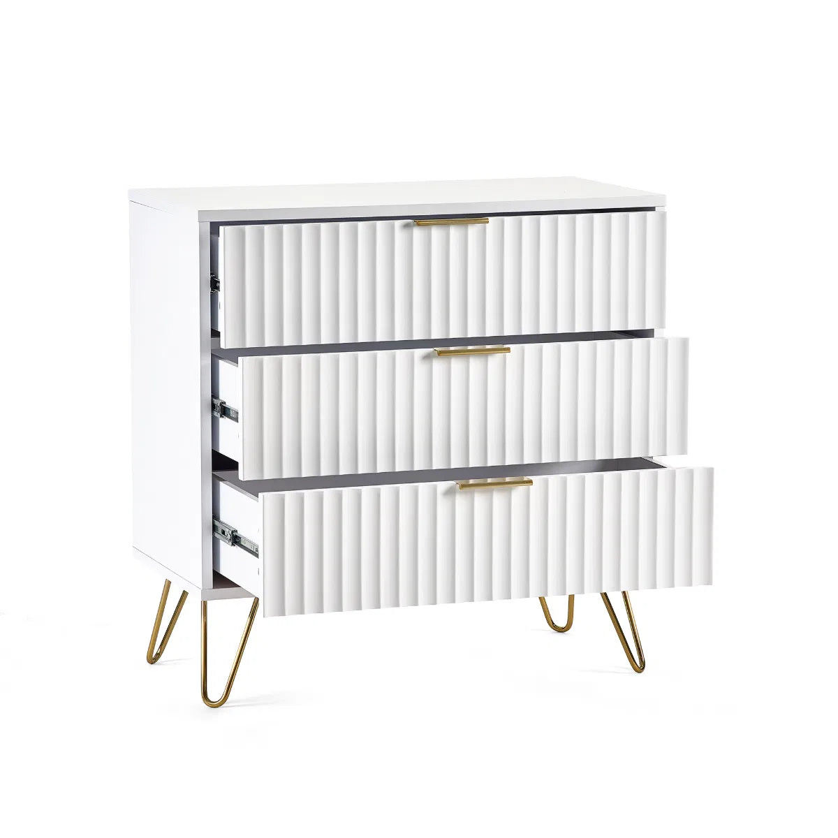 Murano 3 Drawer Chest - Matt White