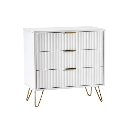 Murano 3 Drawer Chest - Matt White
