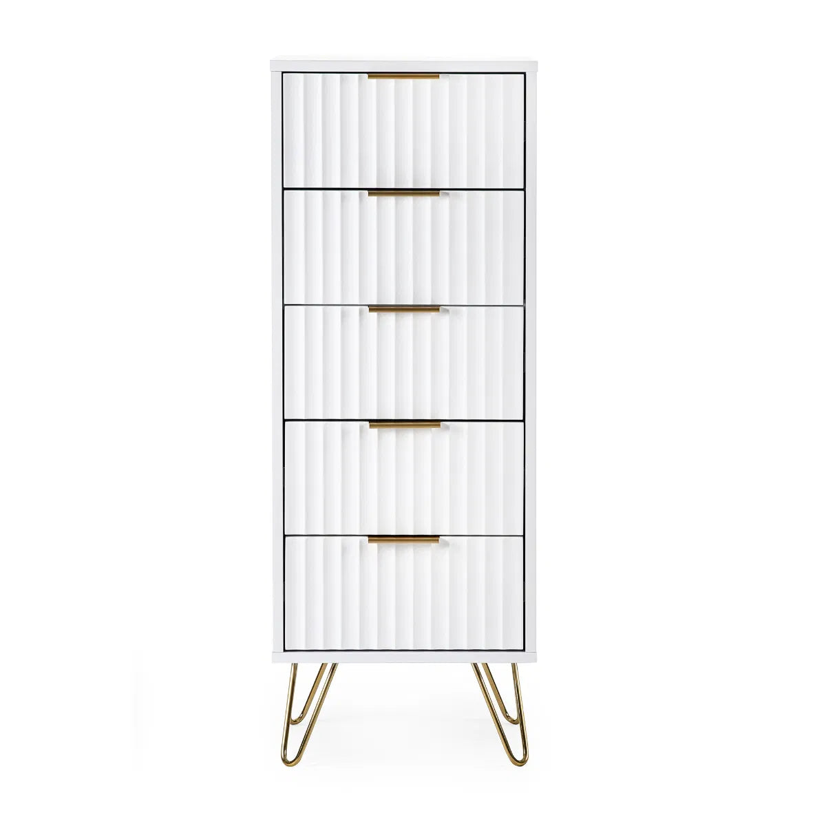 Murano 5 Drawer Tallboy - - Matt White