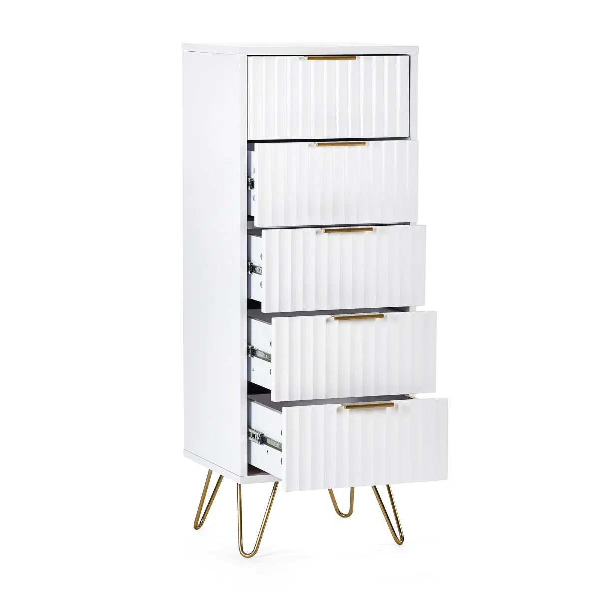 Murano 5 Drawer Tallboy - - Matt White
