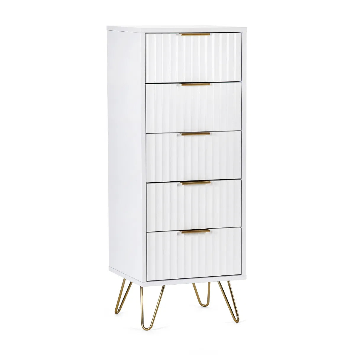 Murano 5 Drawer Tallboy - - Matt White