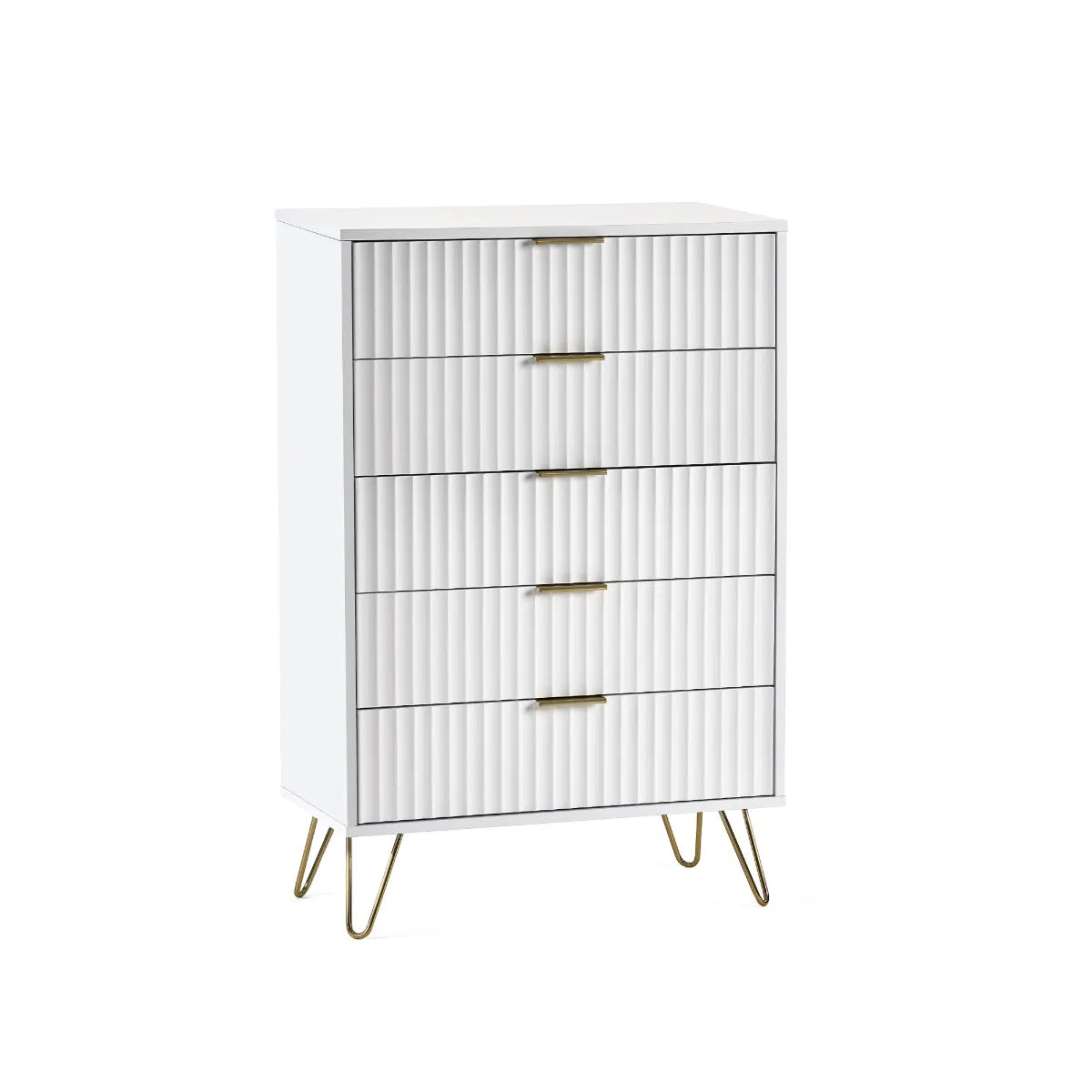 Murano 5 Drawer Chest - Matt White