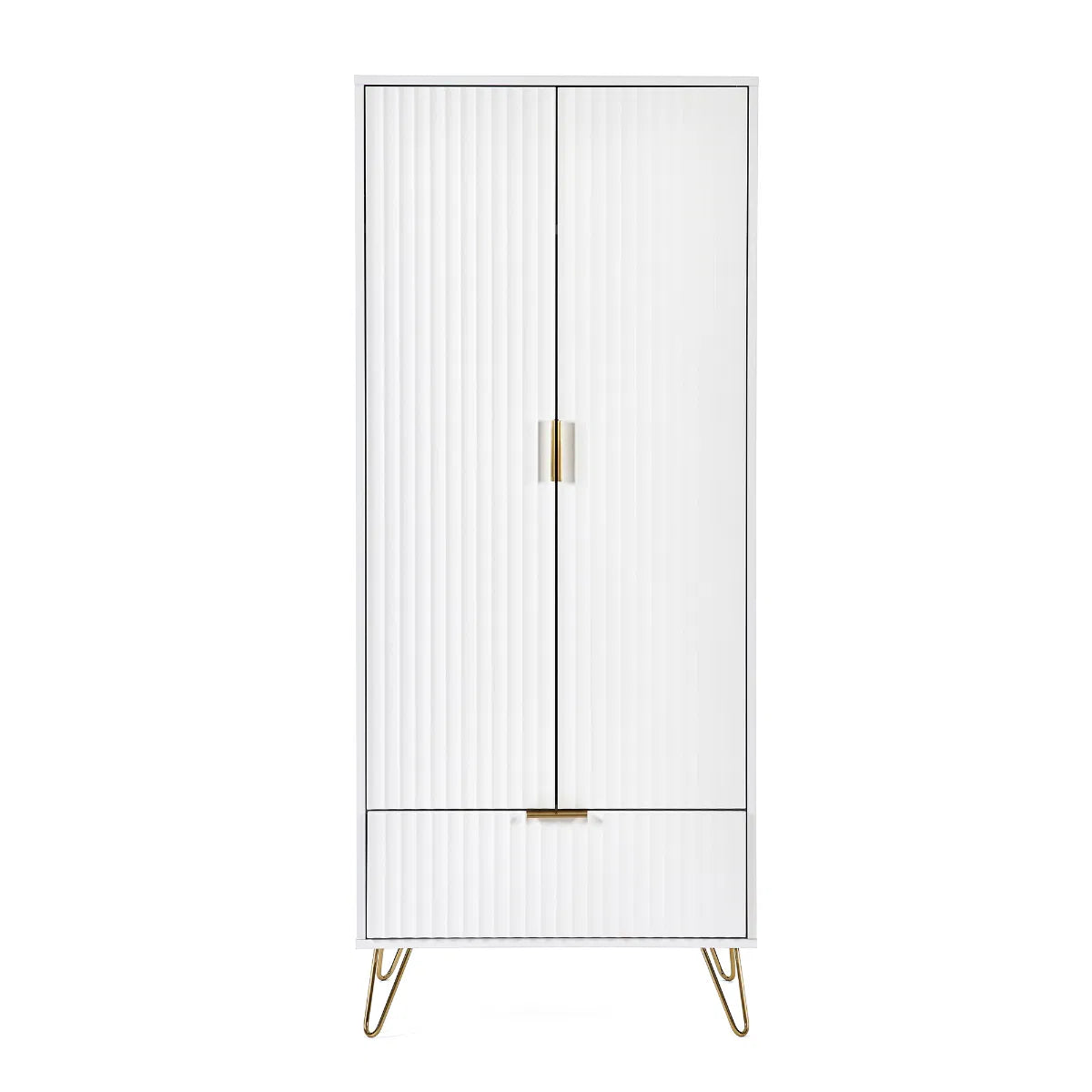 Murano 2 Door 1 Drawer Wardrobe  - Matt White