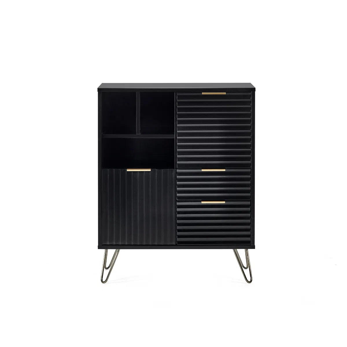 Murano 2 Door 2 Drawer Sideboard - Matt Black